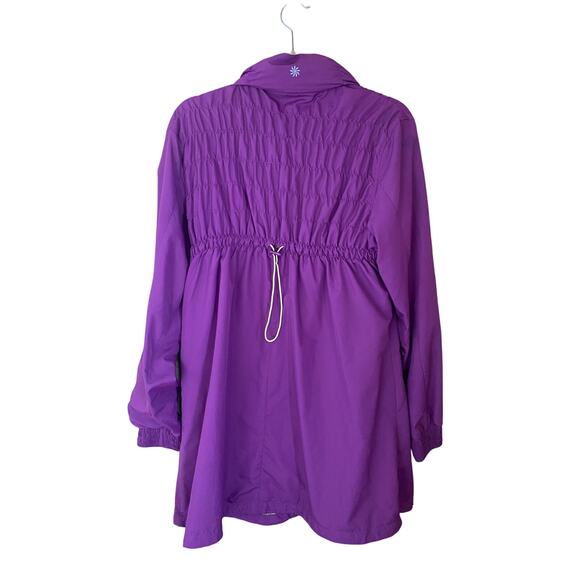 Athleta purple anorak long button-down and zipper windbreaker jacket with hood - Picture 7 of 12